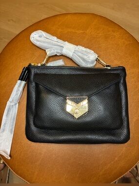 Covet Stella & Dot Black Leather Convertible Crossbody Bag - NWOT
